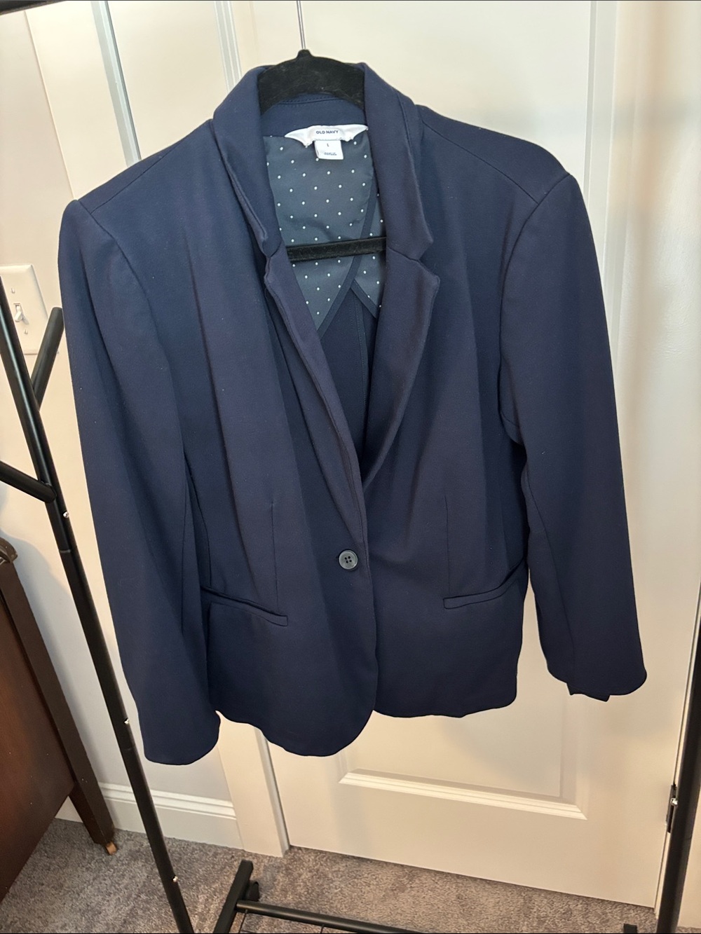 Old Navy Navy Single-Button Notch Lapel Blazer